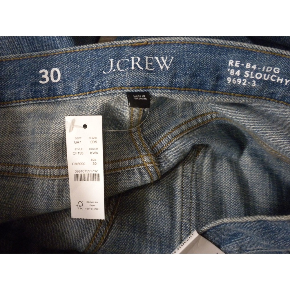 J Crew Jeans Womens 30 Blue Denim '84 Slouchy Button Fly Relaxed Straight NWT - Picture 5 of 15